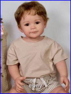 30in Reborn Baby Doll Painted Boy Toddler Handmade Soft Vinyl Toy Art Collection