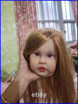 30in Reborn Baby Doll Realistic Rooted Blonde Hair Toddler Girl Handmade Dolls