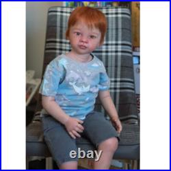 30in Reborn Realistic Baby Dolls Handmade Short Orange Red Hair Toddler Girl Boy