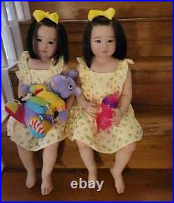 30in Reborn Toddler Girl Doll Rooted Black Hair Finished Dolls Lifelike Art Toys