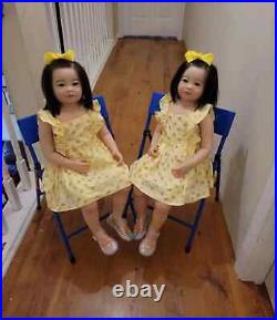 30in Reborn Toddler Girl Doll Rooted Black Hair Finished Dolls Lifelike Art Toys