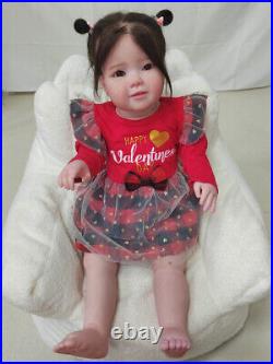30in Toddler Girl Reborn Dolls Lifelike Baby Soft Mohair Handmade Toys Art Gift