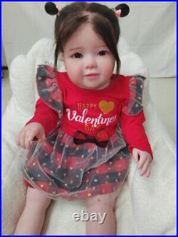 30in Toddler Girl Reborn Dolls Lifelike Baby Soft Mohair Handmade Toys Art Gift