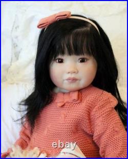 30inch Realistic Cuddly Toddler Girl Reborn Baby Doll Rooted Hair Colectible Toy