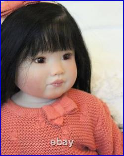 30inch Realistic Cuddly Toddler Girl Reborn Baby Doll Rooted Hair Colectible Toy