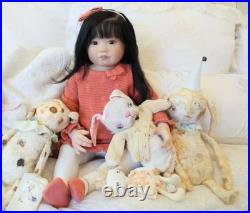 30inch Realistic Cuddly Toddler Girl Reborn Baby Doll Rooted Hair Colectible Toy