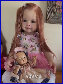 30inch Realistic Reborn Baby Doll Toddler Girl Rooted Curly Hair Christmas Gifts
