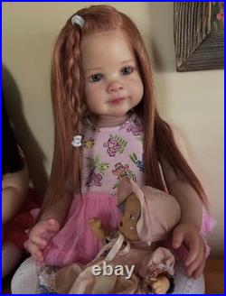 30inch Realistic Reborn Baby Doll Toddler Girl Rooted Curly Hair Christmas Gifts