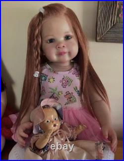 30inch Realistic Reborn Baby Doll Toddler Girl Rooted Curly Hair Christmas Gifts