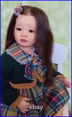 30inch Reborn Baby Doll Pretty Toddler Girl Rooted Hair Kids Toy Christmas Gifts