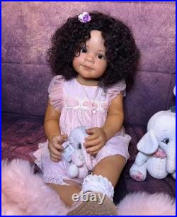 30inch Reborn Baby Doll Rooted Curly Hair Realistic Toddler Girl Women Kids Toys