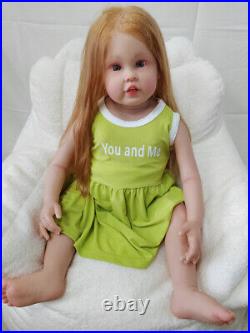 32 Huge Baby Toddler Girl Reborn Doll Realistic Hand-Rooted Hair Soft Body Toys