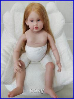 32 Huge Baby Toddler Girl Reborn Doll Realistic Hand-Rooted Hair Soft Body Toys