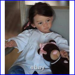 32 Inch Lifelike Realistic Vinyl Reborn Toddler Baby Doll Girl Awake Handmade