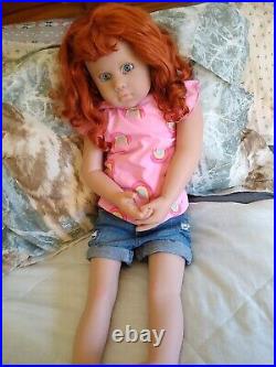 32 Reborn toddler Baby Doll large soft red auburn hair 28