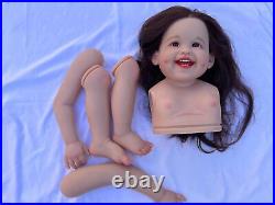 32inch Reborn Baby Doll Dimple Hand-Rooted Hair With Connectors Body Parts Gift