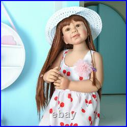 34'' Huge Standing Reborn Toddler Masterpiece Doll Full Body Vinyl Ball Jointed