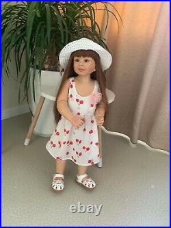 34'' Huge Standing Reborn Toddler Masterpiece Doll Full Body Vinyl Ball Jointed