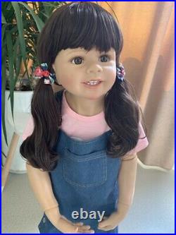 38 Vinyl Full Body Reborn Toddler Dolls Girl Realistic Standing Doll Black Hair