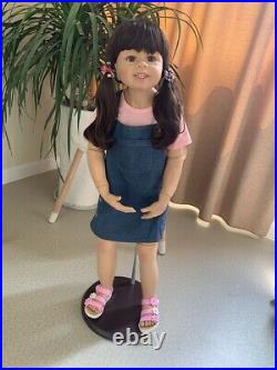 38 Vinyl Full Body Reborn Toddler Dolls Girl Realistic Standing Doll Black Hair