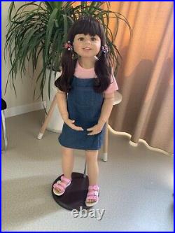 38 Vinyl Full Body Reborn Toddler Dolls Girl Realistic Standing Doll Black Hair