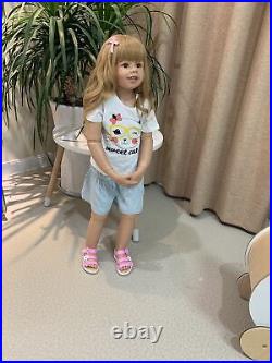 39 Huge Reborn Toddler Girl Doll Vinyl Full Body Standing Real Child Size Model