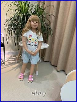 39 Huge Reborn Toddler Girl Doll Vinyl Full Body Standing Real Child Size Model