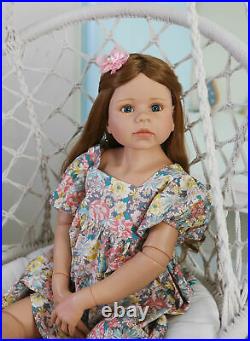 39 inch Toddler Girl Reborn Doll Full Vinyl Masterpiece Doll Stand Big Size Baby