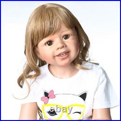 39inch Huge Baby Full Body Hard Vinyl Smile Girl Realistic Blond Hair Girl