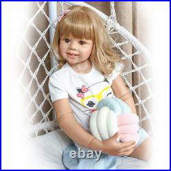 39inch Huge Baby Full Body Hard Vinyl Smile Girl Realistic Blond Hair Girl