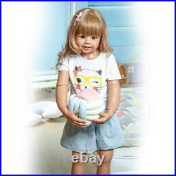 39inch Huge Baby Full Body Hard Vinyl Smile Girl Realistic Blond Hair Girl