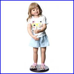 39inch Huge Baby Full Body Hard Vinyl Smile Girl Realistic Blond Hair Girl