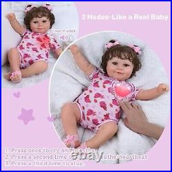 3 In1 Interactive Reborn Baby Dolls with Breathe Heartbeat Coos, Soft Smiling