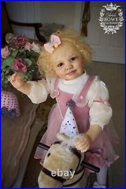 3 Years Old June Reborn Toddler with armature human hair German Glass Eyes OOAK