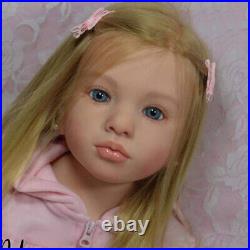 40 Aloenka Reborn Doll Kit Painted Toddler Girl Rooted Hair with Cloth Body Toy