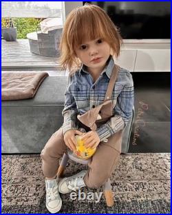 40 Painted Reborn Doll Kit Girl Toddler Rooted Short Hair Handmade Collect Gift