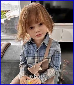 40 Painted Reborn Doll Kit Girl Toddler Rooted Short Hair Handmade Collect Gift