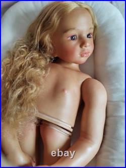 40'' Painted Toddler Girl Reborn Doll Kit Aloenka Rooted Hair with Cloth Body