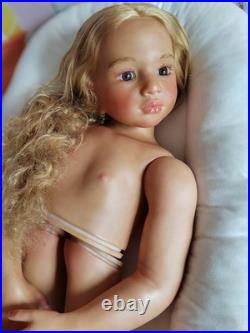 40'' Painted Toddler Girl Reborn Doll Kit Aloenka Rooted Hair with Cloth Body