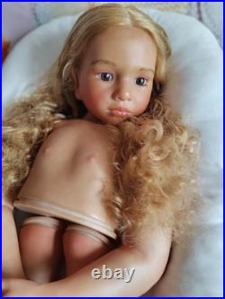 40'' Painted Toddler Girl Reborn Doll Kit Aloenka Rooted Hair with Cloth Body