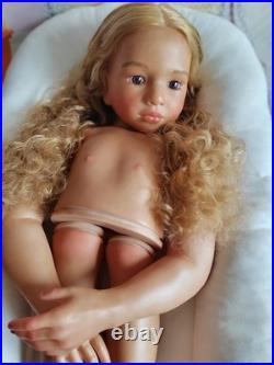 40'' Painted Toddler Girl Reborn Doll Kit Aloenka Rooted Hair with Cloth Body