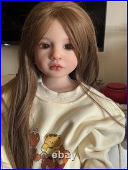 40 Realistic Painted Toddler Girl Reborn Dolls Kit Rooted Hair Unassembled Gift