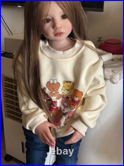 40 Realistic Painted Toddler Girl Reborn Dolls Kit Rooted Hair Unassembled Gift