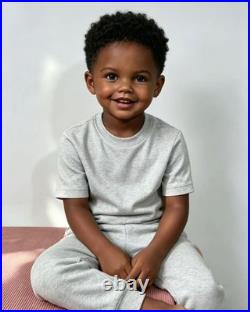 40in Cute Boy Reborn Baby Doll African Toddler Rooted Afro Hair Unassembled Kits