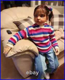 40in Realistic Painted Reborn Doll Kit Toddler Girl Rooted Hair Kids Womens Gift