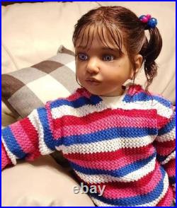 40in Realistic Painted Reborn Doll Kit Toddler Girl Rooted Hair Kids Womens Gift