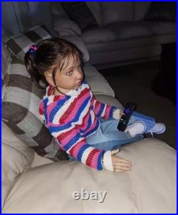 40in Realistic Painted Reborn Doll Kit Toddler Girl Rooted Hair Kids Womens Gift