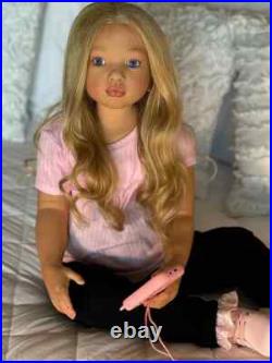 40in Reborn Doll Kit Aloenka Hand-Rooted Hair Painted Toddler Girl withCloth Bodys