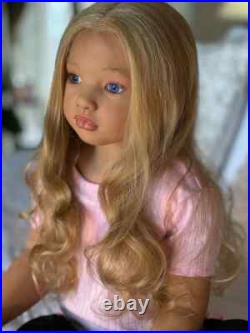 40in Reborn Doll Kit Aloenka Hand-Rooted Hair Painted Toddler Girl withCloth Bodys