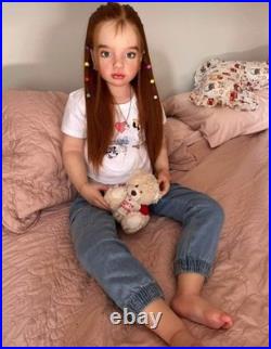 40in Unfinished Reborn Doll Kits Realistic Toddler Aloenka Rooted Hair Toy Gifts